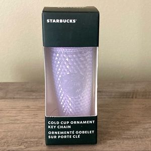 STARBUCKS 2021 Icy White Studded Bling Ornament Keychain